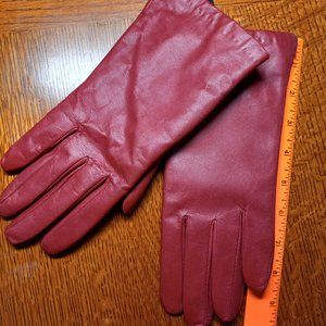 NWT Women's Thinsulate Ultra Insulation 3M Red Leather Gloves Size 8